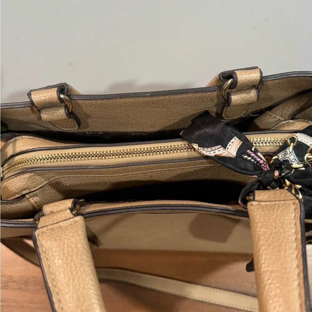 ALDO woman's tan satchel with scarf purse